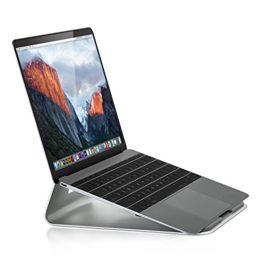 Laptop Stand Bamboo - Tilted Laptop Riser for MacBook and