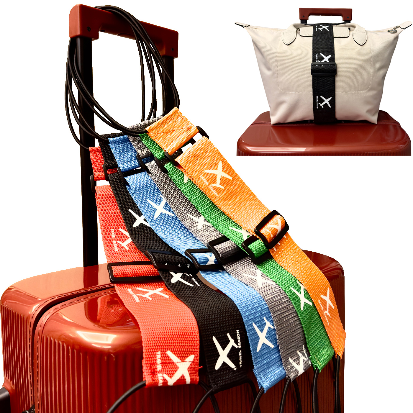 Tech Accessories For Travel - Aircraft printed nylon luggage fixed strap
