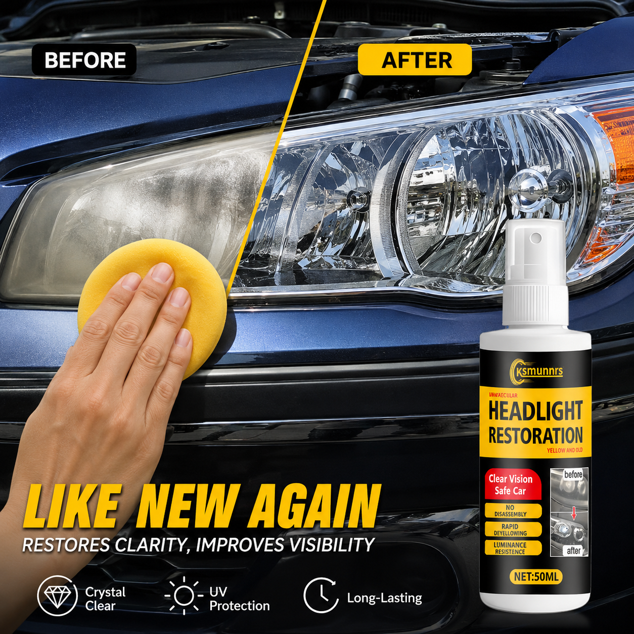 Screen Cleaner Spray - Car Headlight Restoration Spray Oxidation Remover
