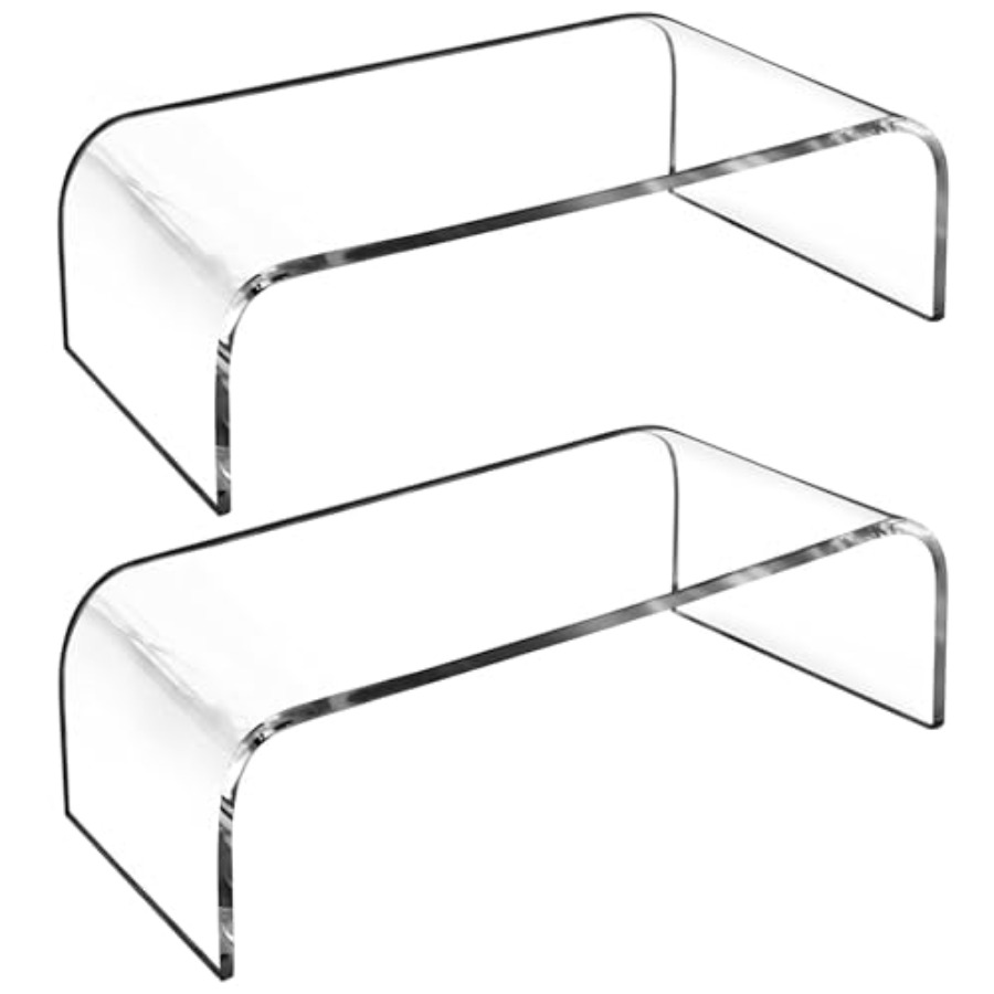 Laptop Stand Bamboo - 2 Pack Acrylic Laptop Monitor Stand