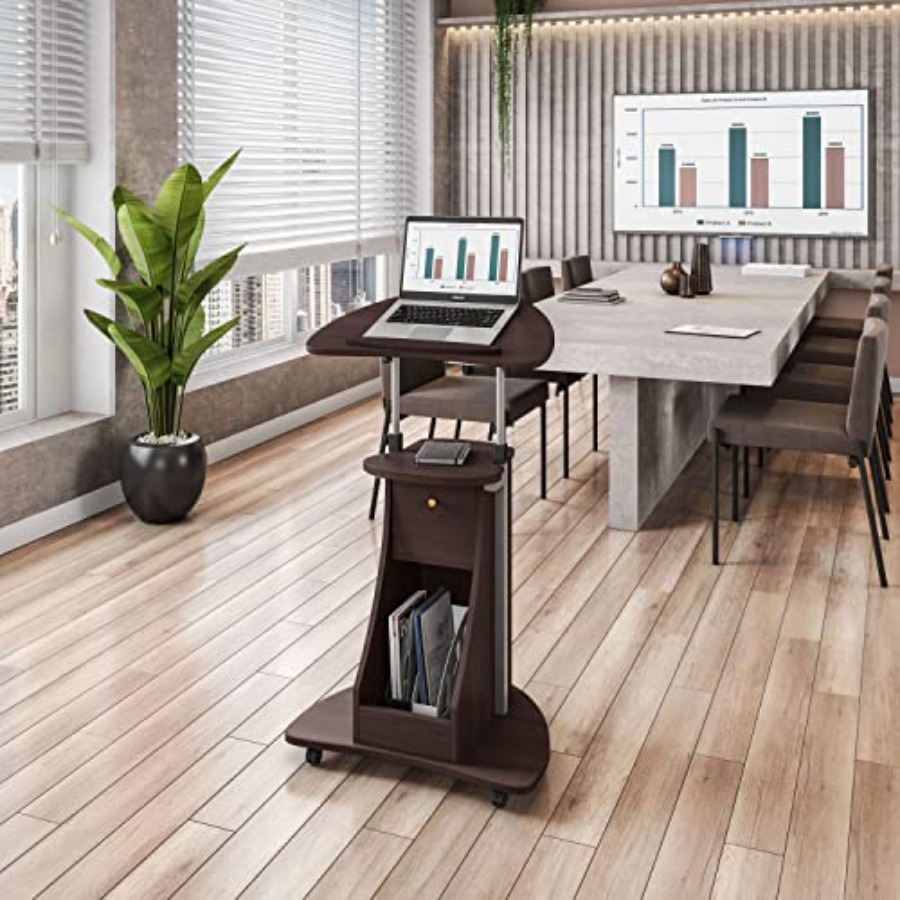 Sit-to-Stand Rolling Adjustabl - مراجعة Laptop Stand Bamboo وسعره