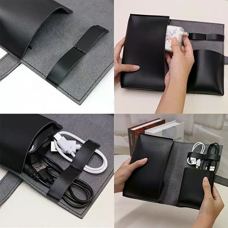 1pc PU Leather Multi-Compartme - مراجعة Tech Accessories Travel Case وسعره