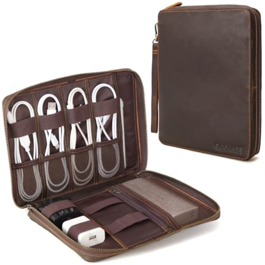 Polare Full Grain Leather Trav - مراجعة Tech Accessories Travel Case وسعره