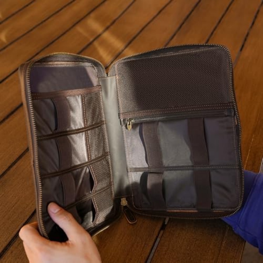 Polare Full Grain Leather Trav - مراجعة Tech Accessories Travel Case وسعره
