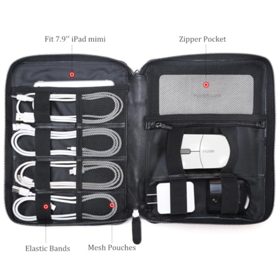Travel cable organizer case fo - مراجعة Tech Accessories Travel Case وسعره