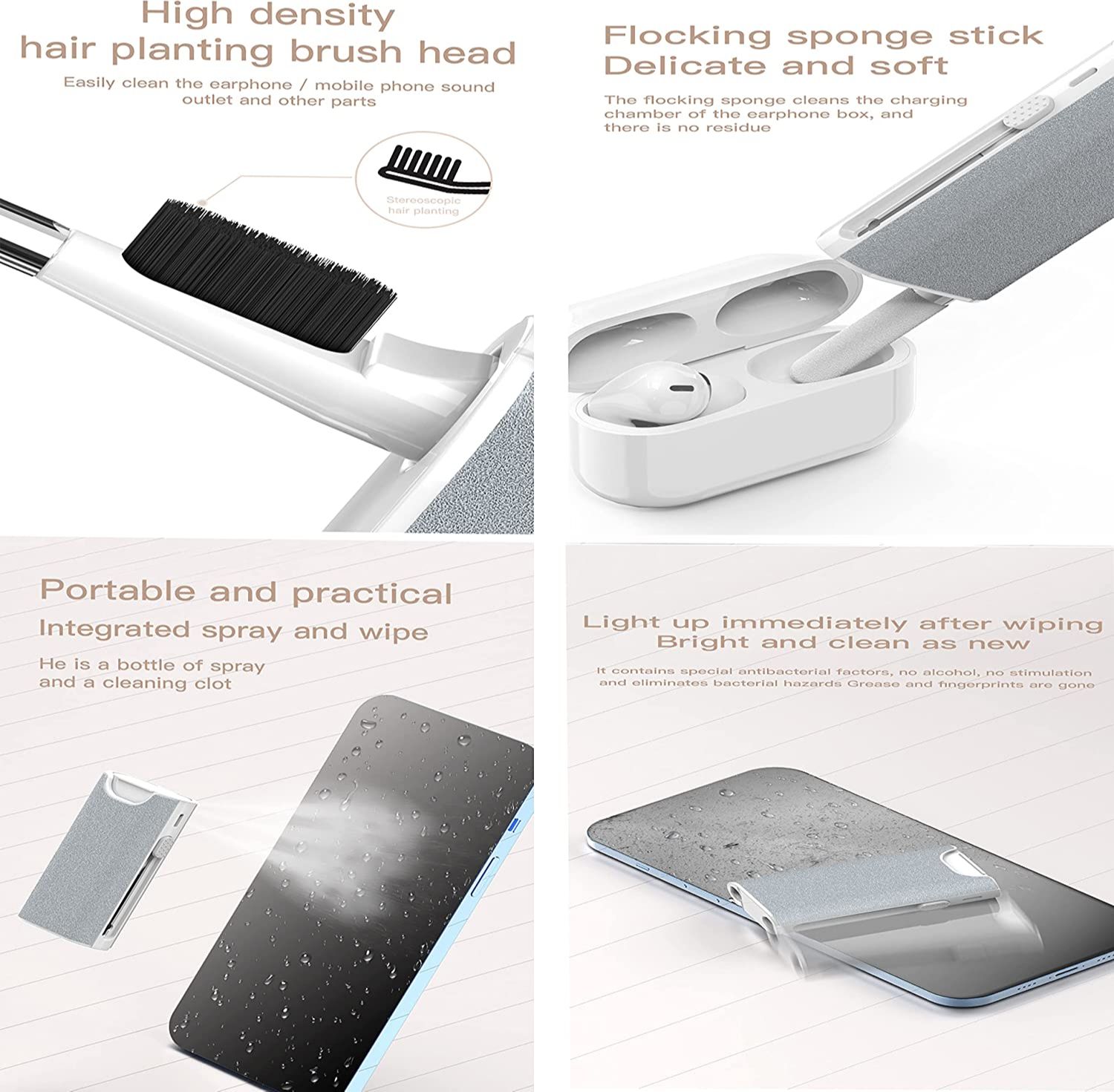 5 in 1 Earphone Cleaner Brush  - مراجعة Screen Cleaner Spray وسعره