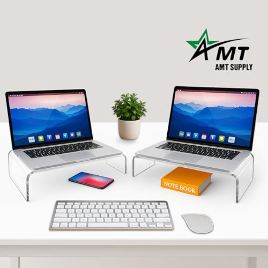 2 Pack Acrylic Laptop Monitor  - مراجعة Laptop Stand Bamboo وسعره