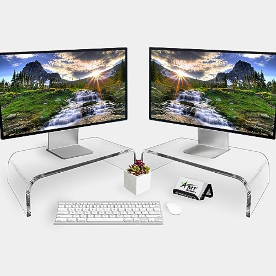2 Pack Acrylic Laptop Monitor  - مراجعة Laptop Stand Bamboo وسعره