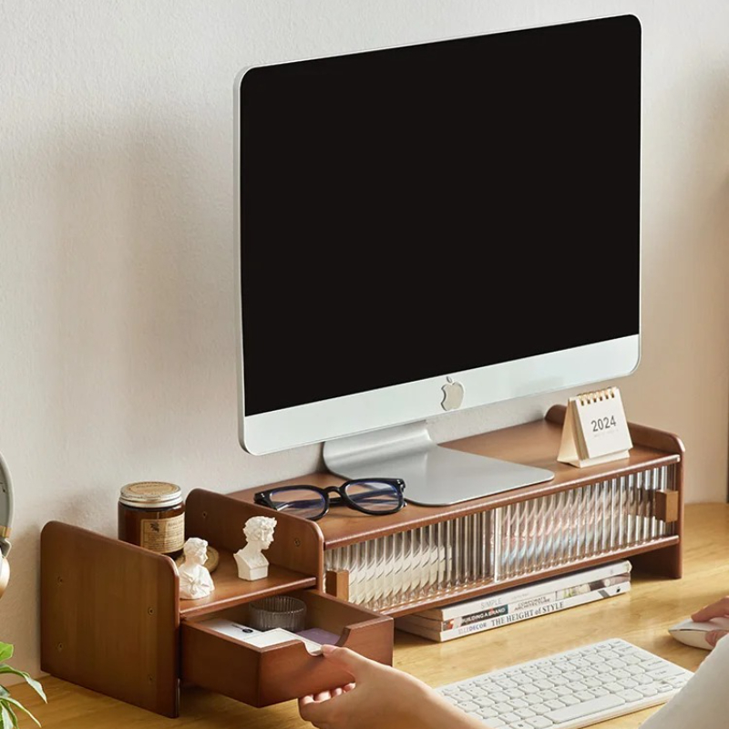 ‌Monitor Stand with Drawer-Adj - مراجعة Laptop Stand Bamboo وسعره