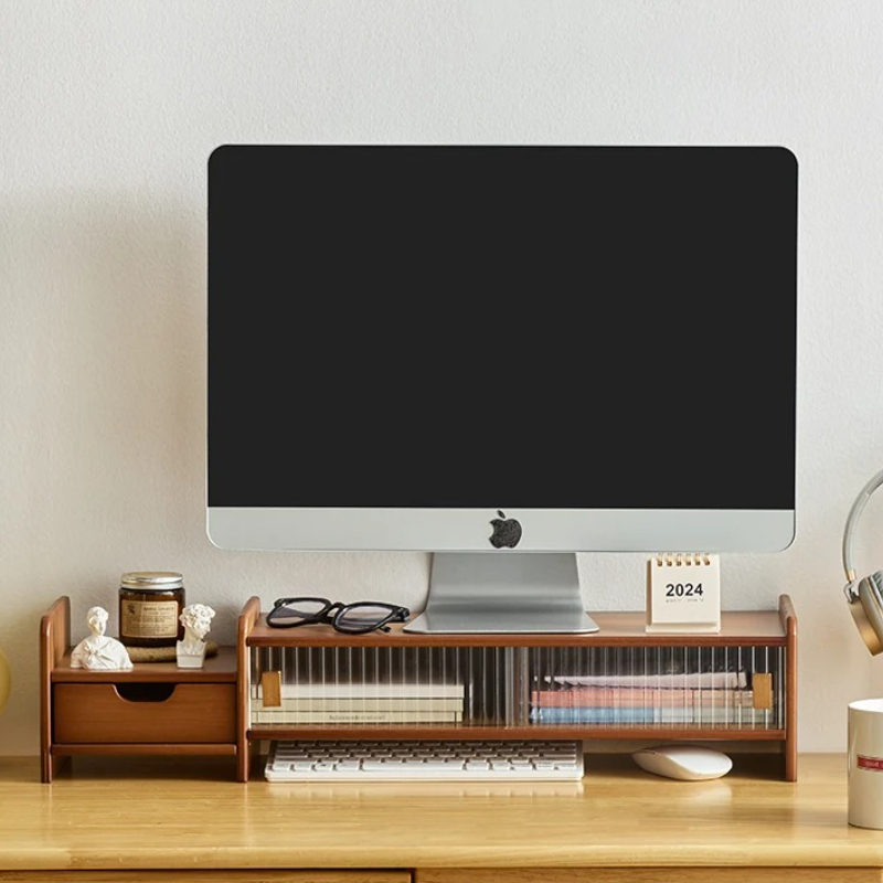 ‌Monitor Stand with Drawer-Adj - مراجعة Laptop Stand Bamboo وسعره