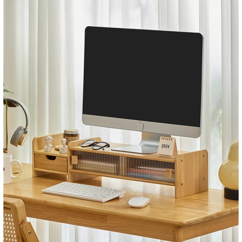 ‌Monitor Stand with Drawer-Adj - مراجعة Laptop Stand Bamboo وسعره