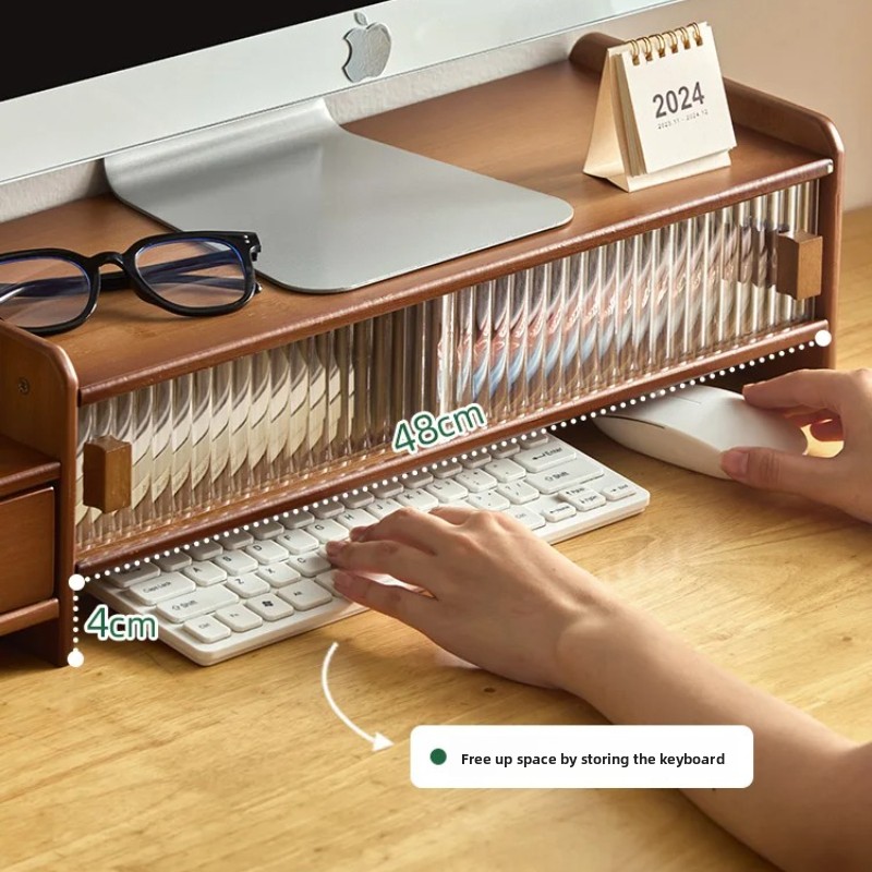 ‌Monitor Stand with Drawer-Adj - مراجعة Laptop Stand Bamboo وسعره