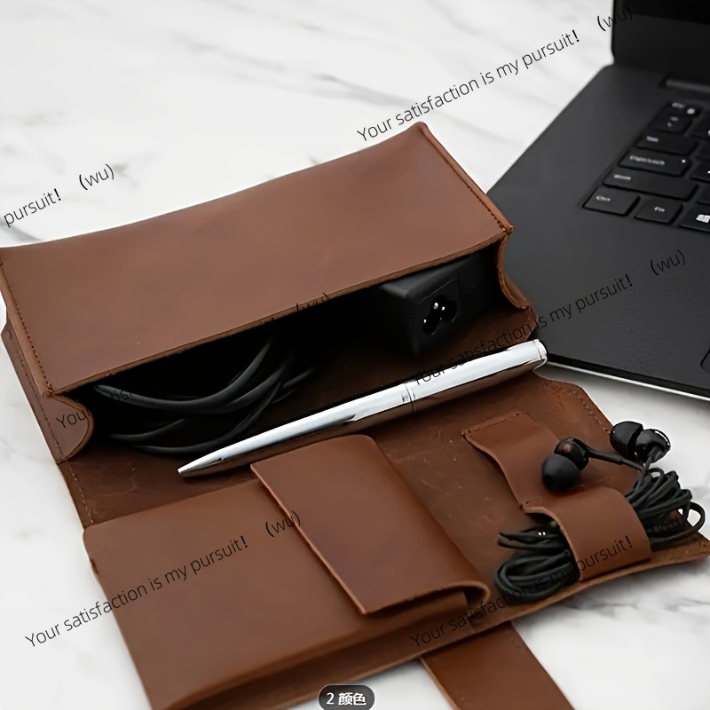 1pc PU Leather Multi-Compartme - مراجعة Tech Accessories Travel Case وسعره