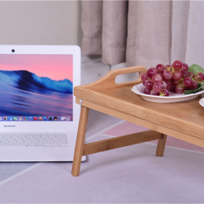 Portable Bamboo Wood Bed Tray  - مراجعة Laptop Stand Bamboo وسعره