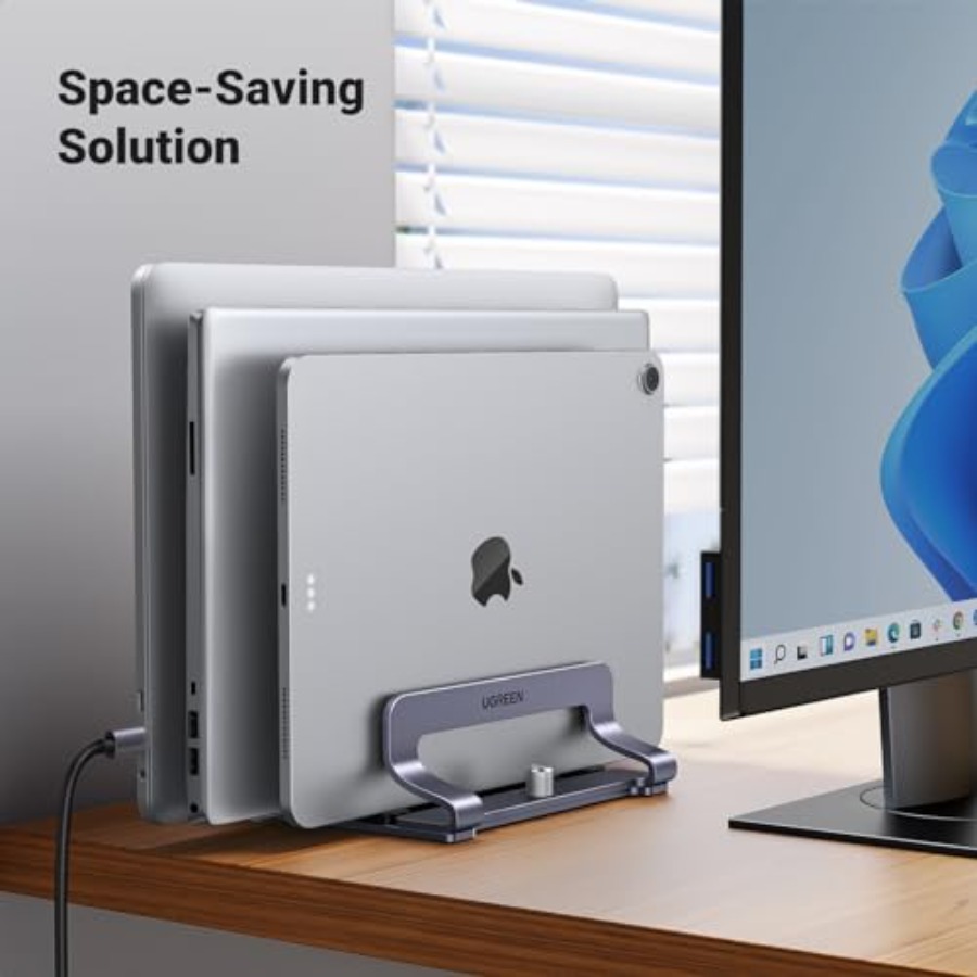 Vertical Laptop Stand Holder D - مراجعة Laptop Stand Bamboo وسعره