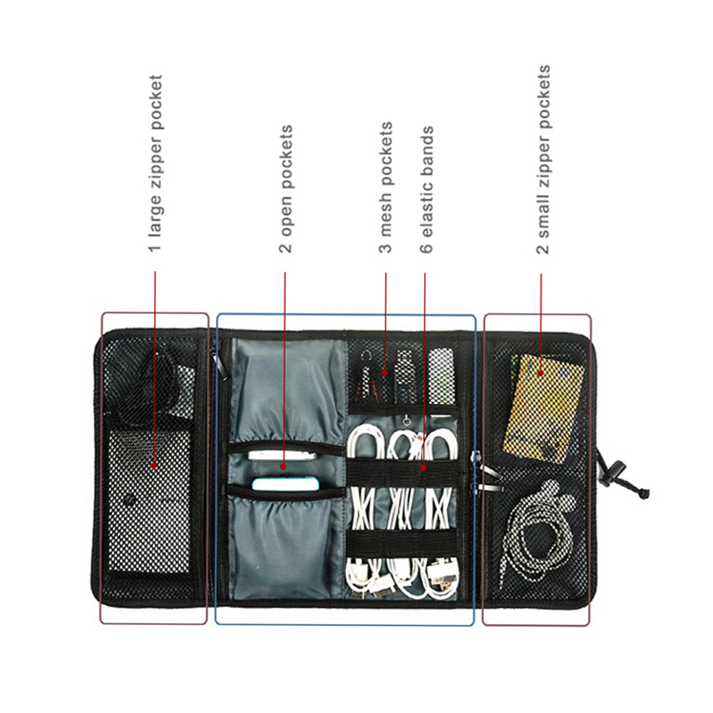 Travel Cable Storage Bag，Elect - مراجعة Tech Accessories Travel Case وسعره