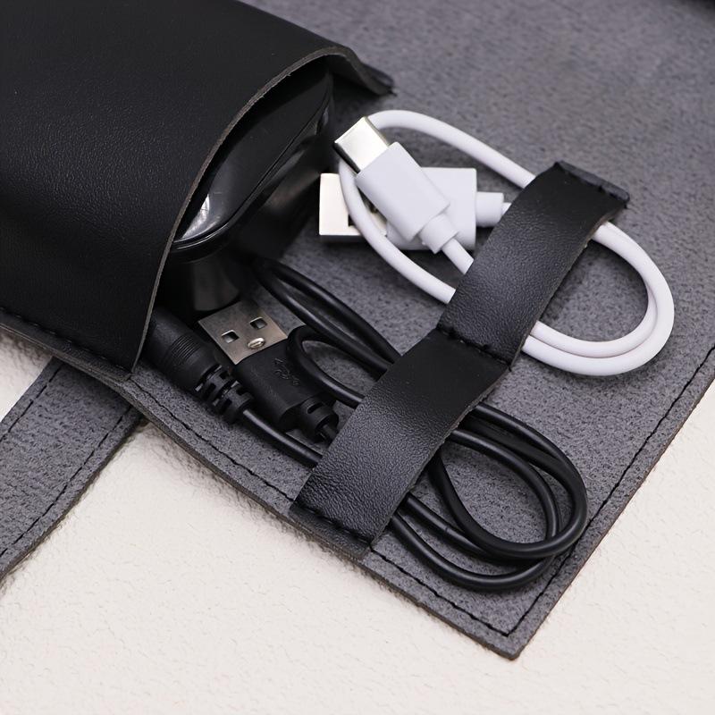 1PC PU Leather Multi-Compartme - مراجعة Tech Accessories Travel Case وسعره