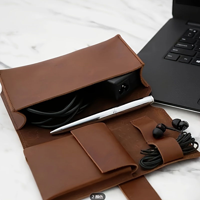 1pc PU Leather Multi-Compartme - مراجعة Tech Accessories Travel Case وسعره
