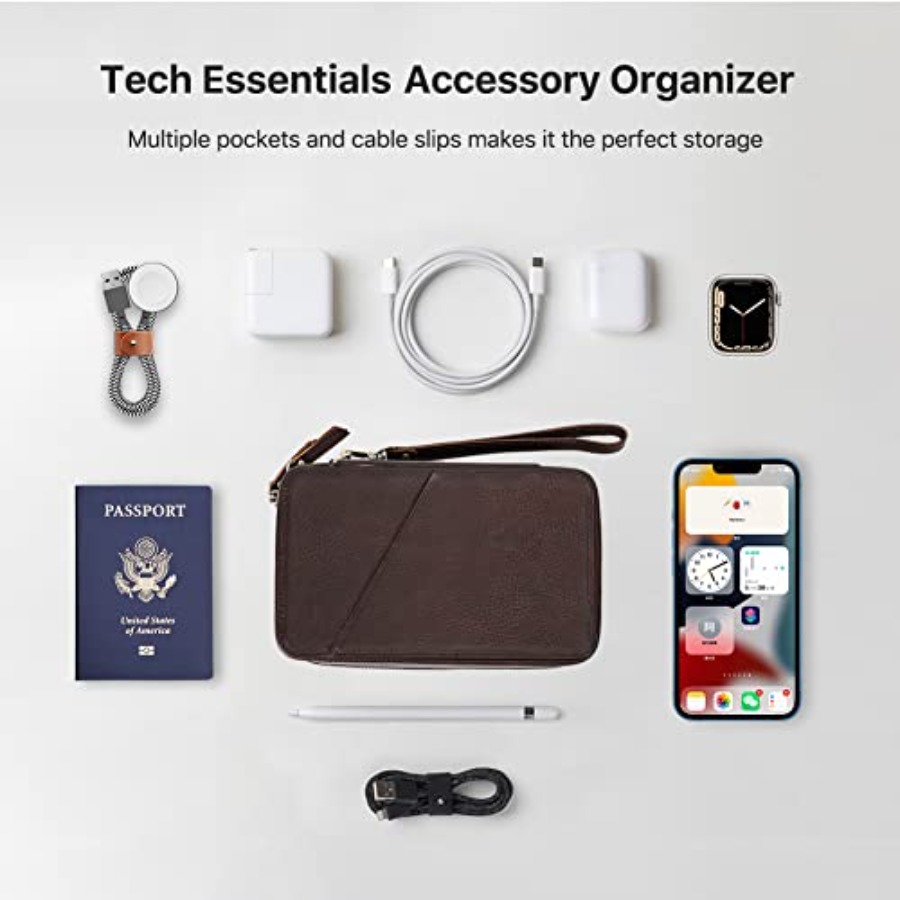 Full Grain Leather Electronic  - مراجعة Tech Accessories Travel Case وسعره