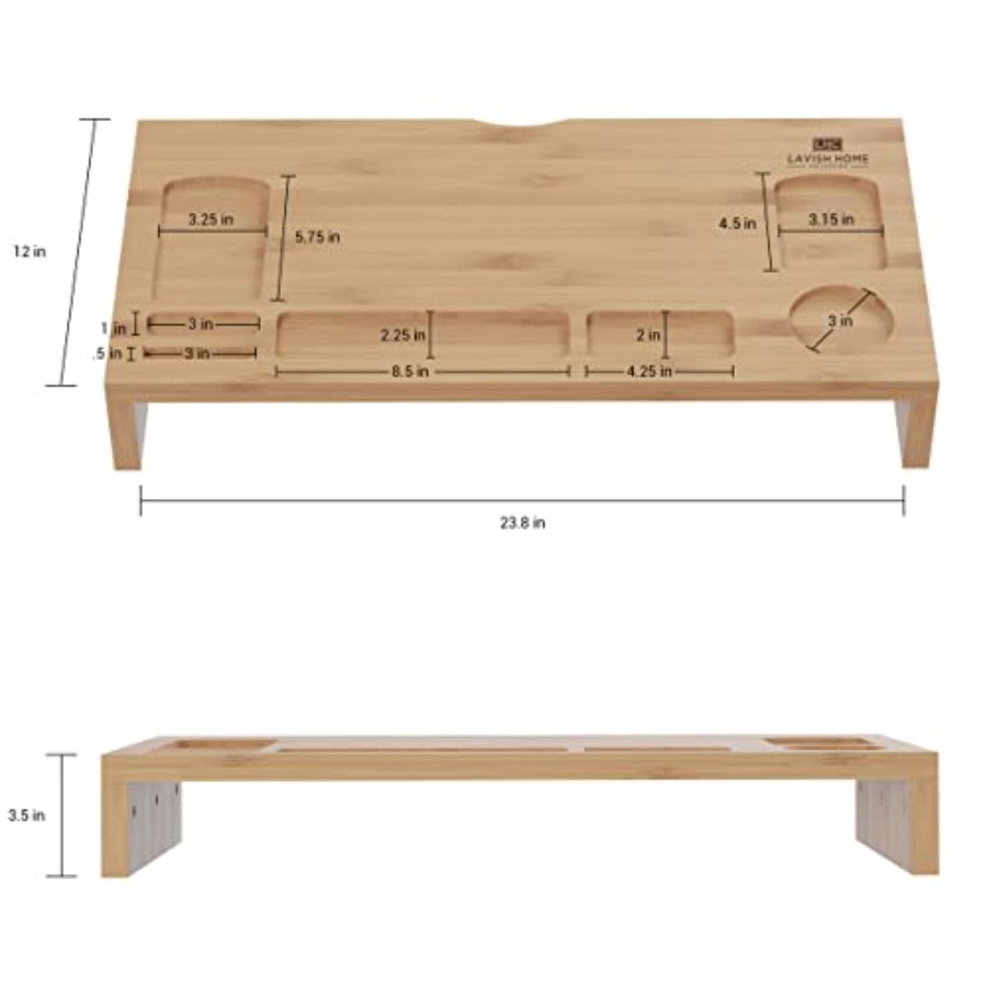 Bamboo Monitor Riser Set 2-Pac - مراجعة Laptop Stand Bamboo وسعره