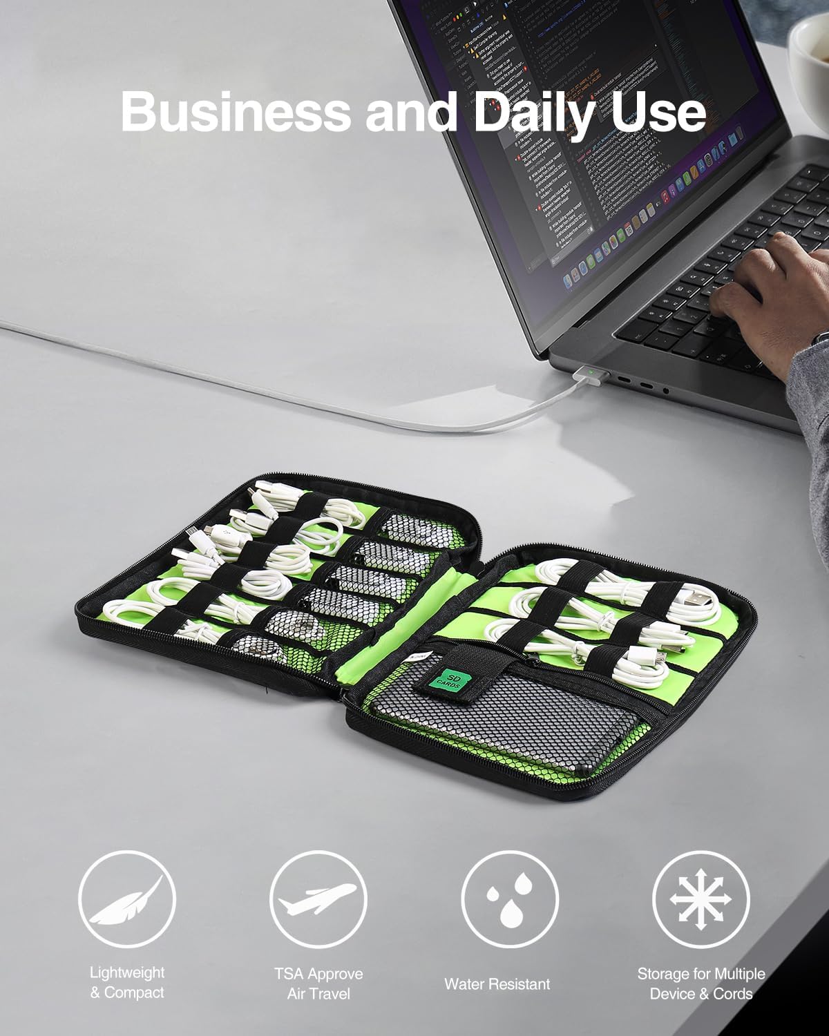 Travel Cable Organizer Bag, Fl - مراجعة Tech Accessories Travel Case وسعره