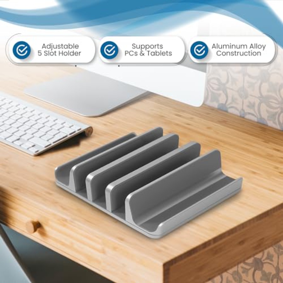 Multiple Laptop Holder Vertica - مراجعة Laptop Stand Bamboo وسعره