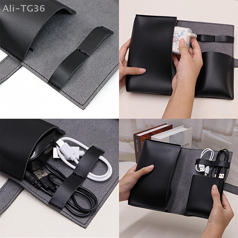 1PC PU Leather Multi-Compartme - مراجعة Tech Accessories Travel Case وسعره