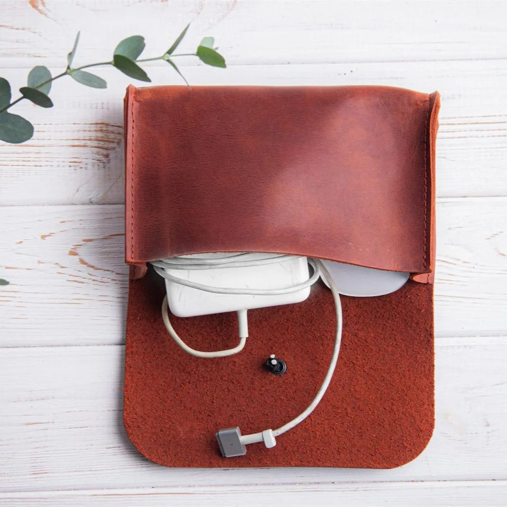Genuine Leather MacBook Mouse  - مراجعة Tech Accessories Travel Case وسعره
